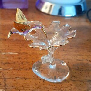 Hummingbird Glass Figurine Hand Made / Blown Art